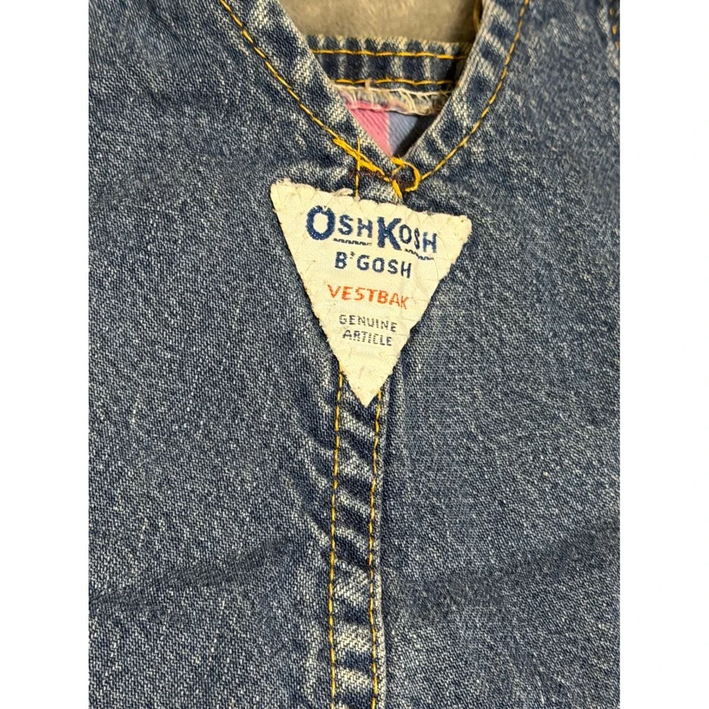 Vintage OshKosh Bgosh Vestbak Plaid Flannel Lined Denim Overalls Kids 6-9 Months